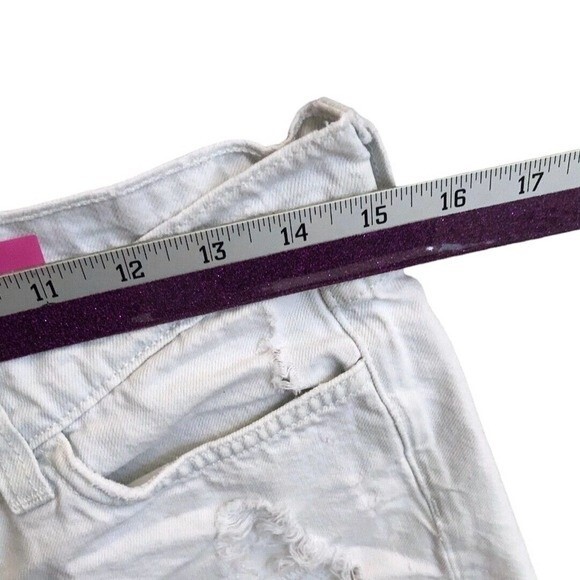 J Brand denim shorts broken bone cut off white light distressed size 26 | 2 - Picture 5 of 8